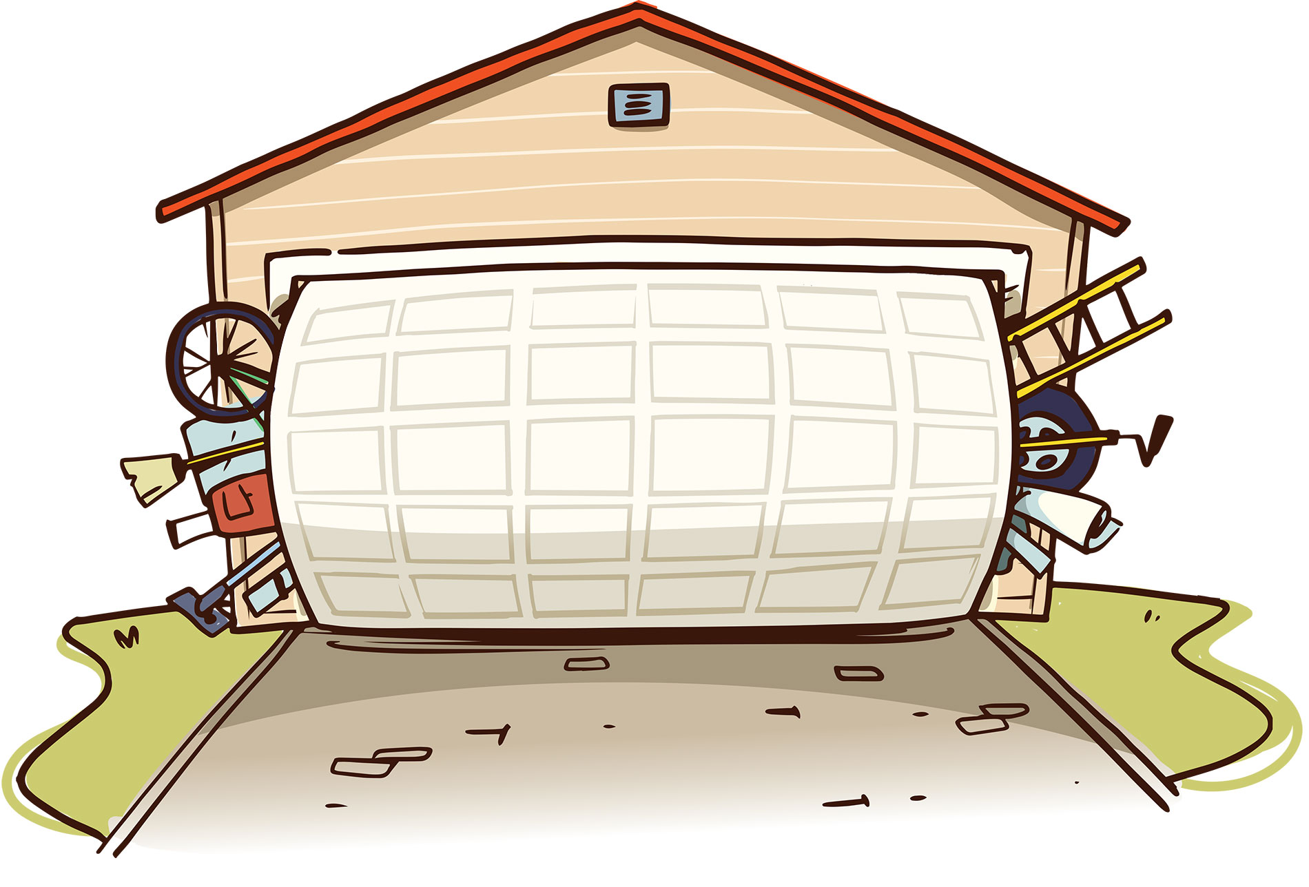 garage door cartoon drawing